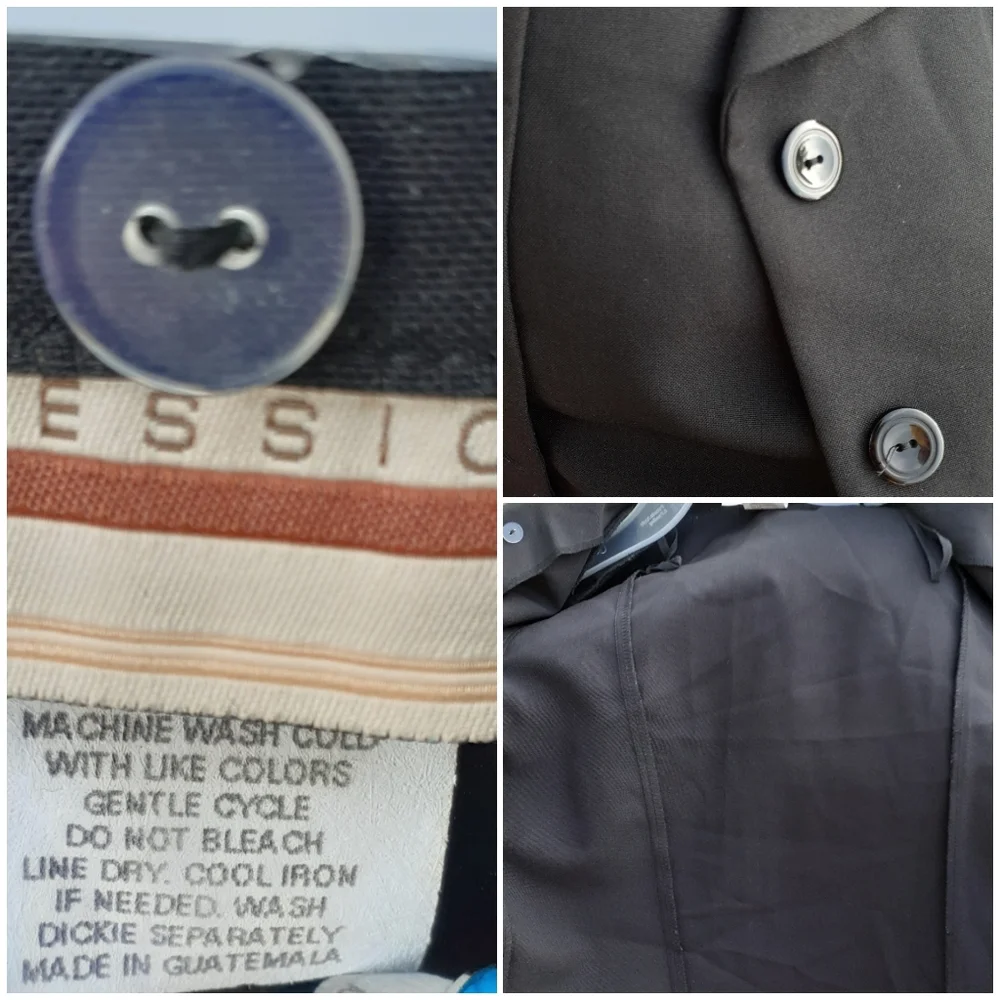 Womens vintage Sz 11/12 Black Expressions Blazer Cropped button up Jacket - Picture 2 of 4